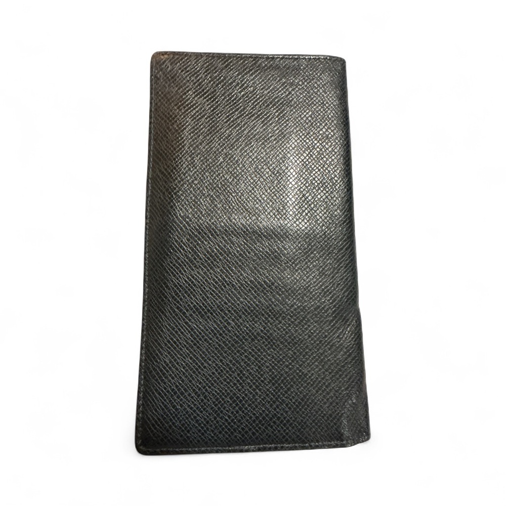Black Louis Vuitton Textured Black Card Holder Checkbook Cover w/ COA - Picture 5 of 9